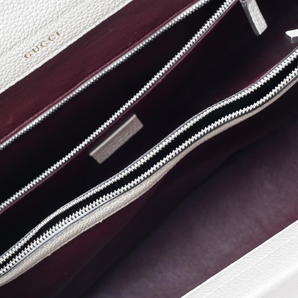 Gucci Medium Zumi-Tasche aus weißem Leder 6