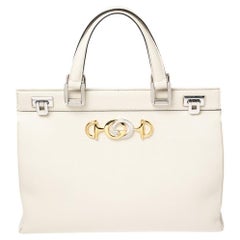 Gucci White Leather Medium Zumi Tote