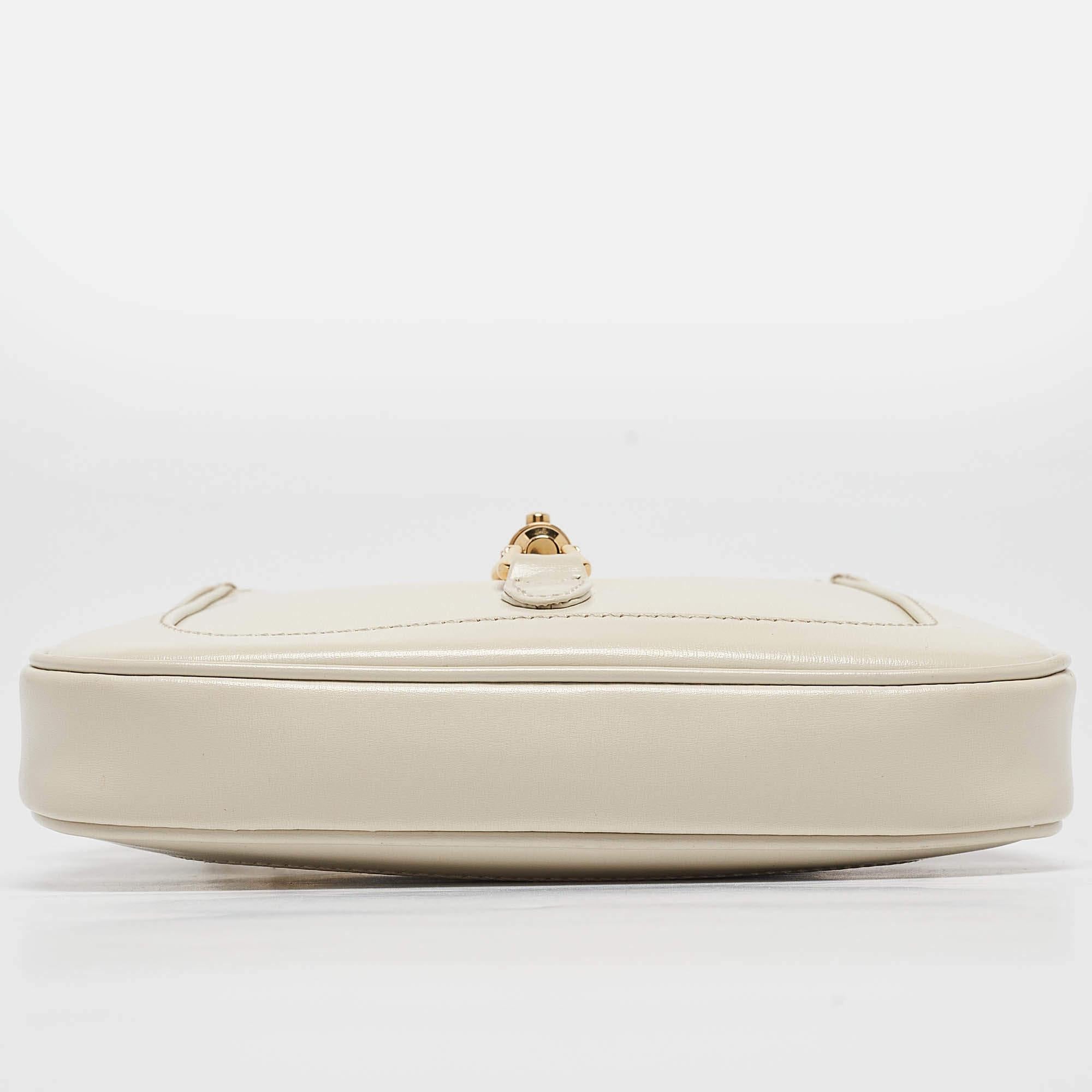 Gucci White Leather Mini 1961 Jackie Shoulder Bag 3