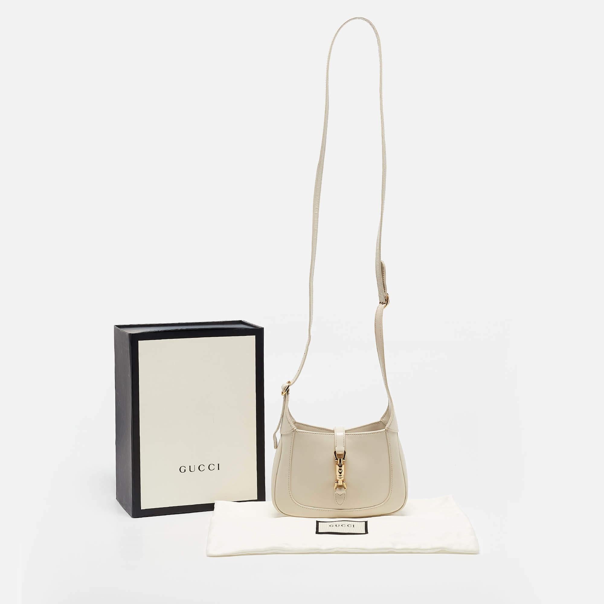 Gucci White Leather Mini 1961 Jackie Shoulder Bag 5