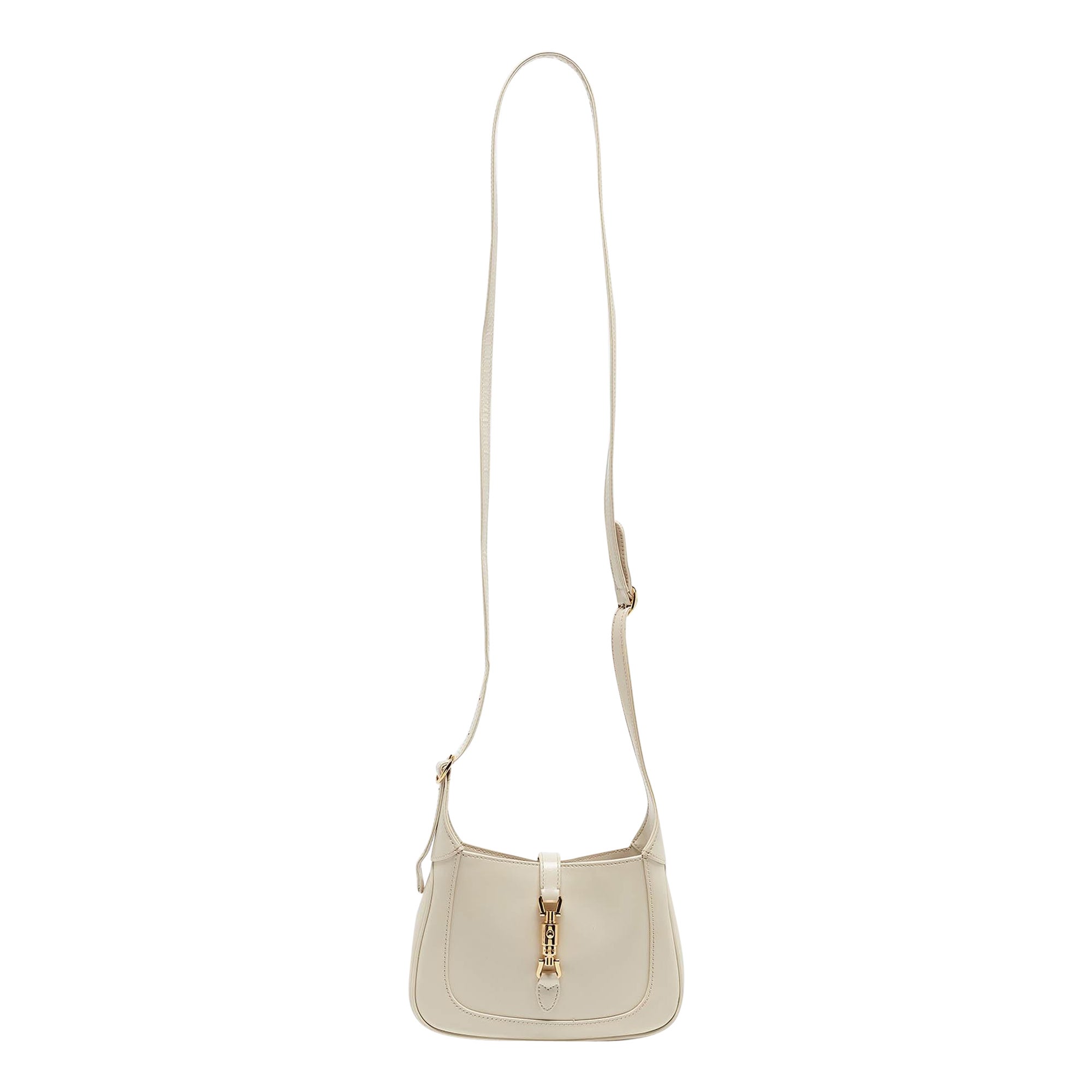 Gucci White Leather Mini 1961 Jackie Shoulder Bag