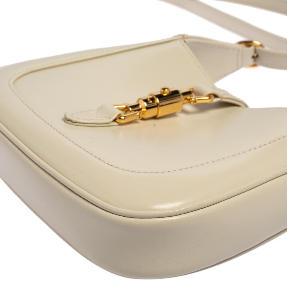 Gucci White Leather Mini Jackie 1961 Shoulder Bag 4