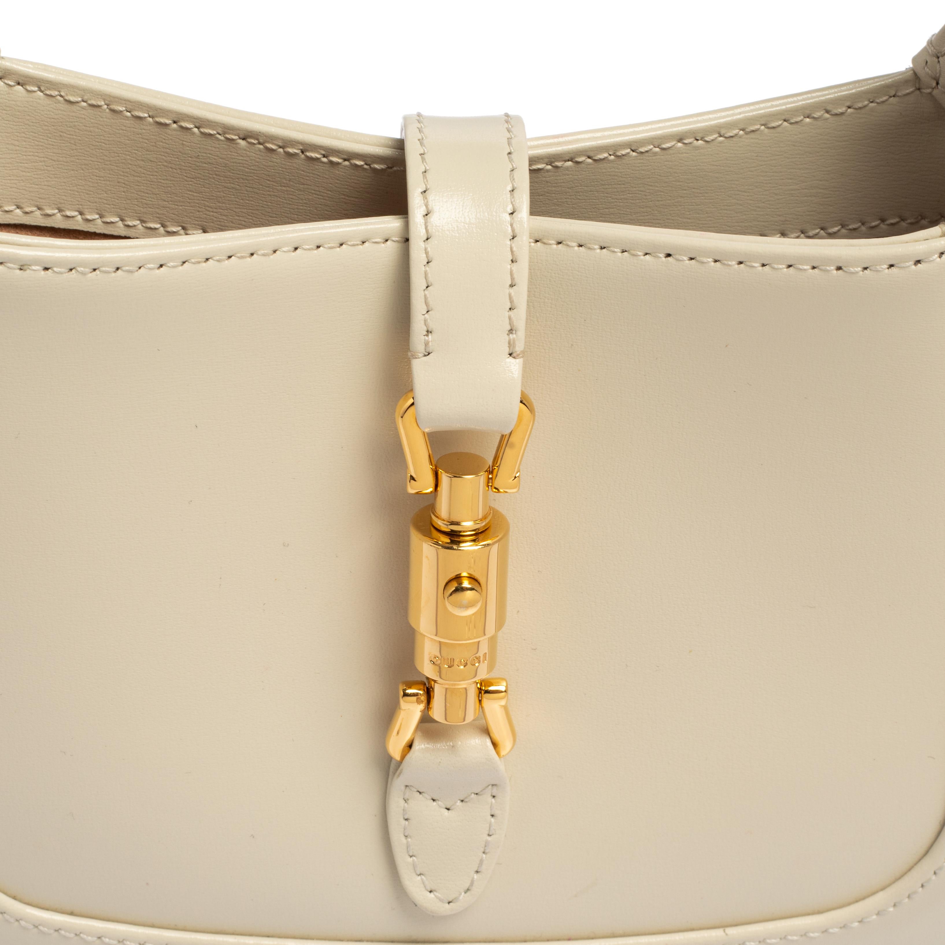 Gucci White Leather Mini Jackie 1961 Shoulder Bag 5