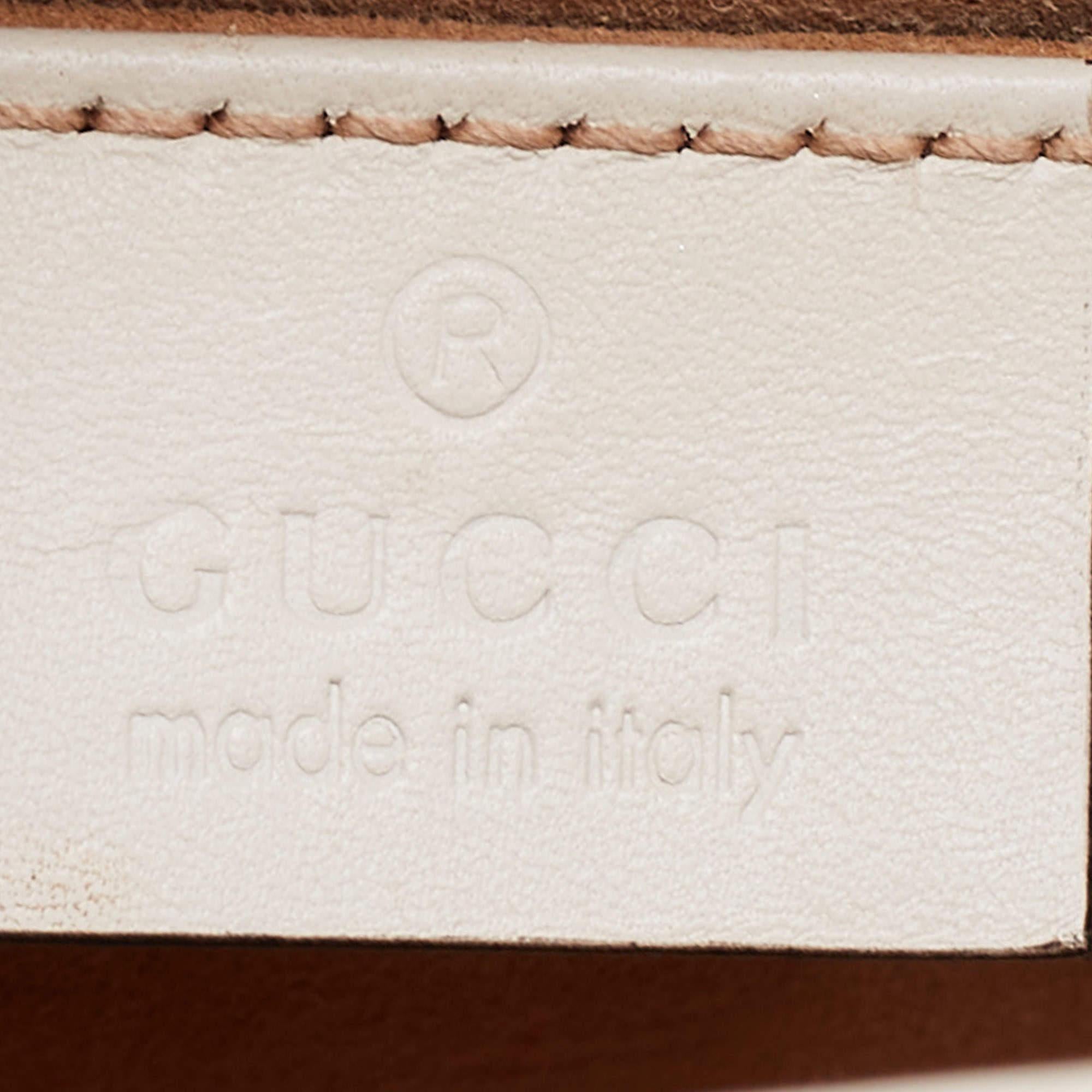 Gucci White Leather Mini Sylvie Top Handle Bag For Sale 6