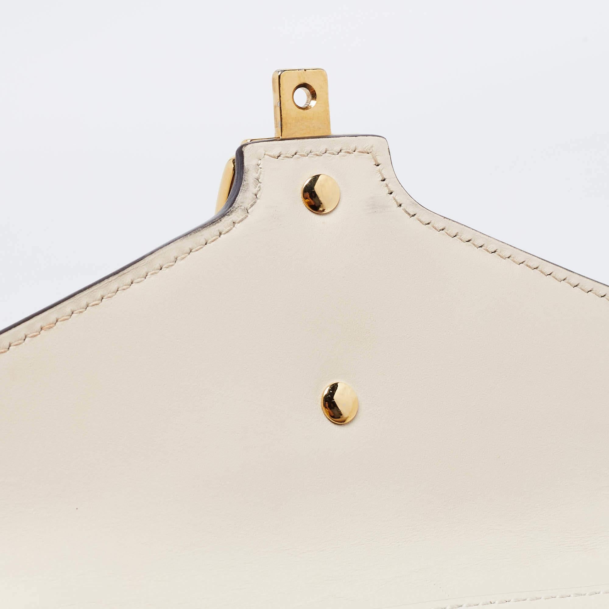Gucci White Leather Mini Sylvie Top Handle Bag For Sale 8