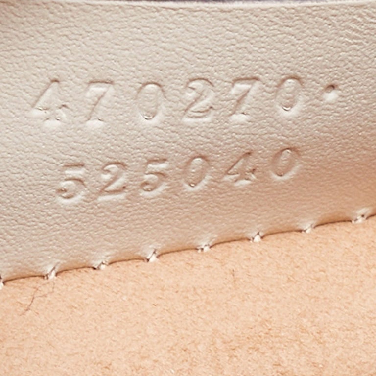 GUCCI Sylvie Mini Leather Top Handle Crossbody Bag White 470270