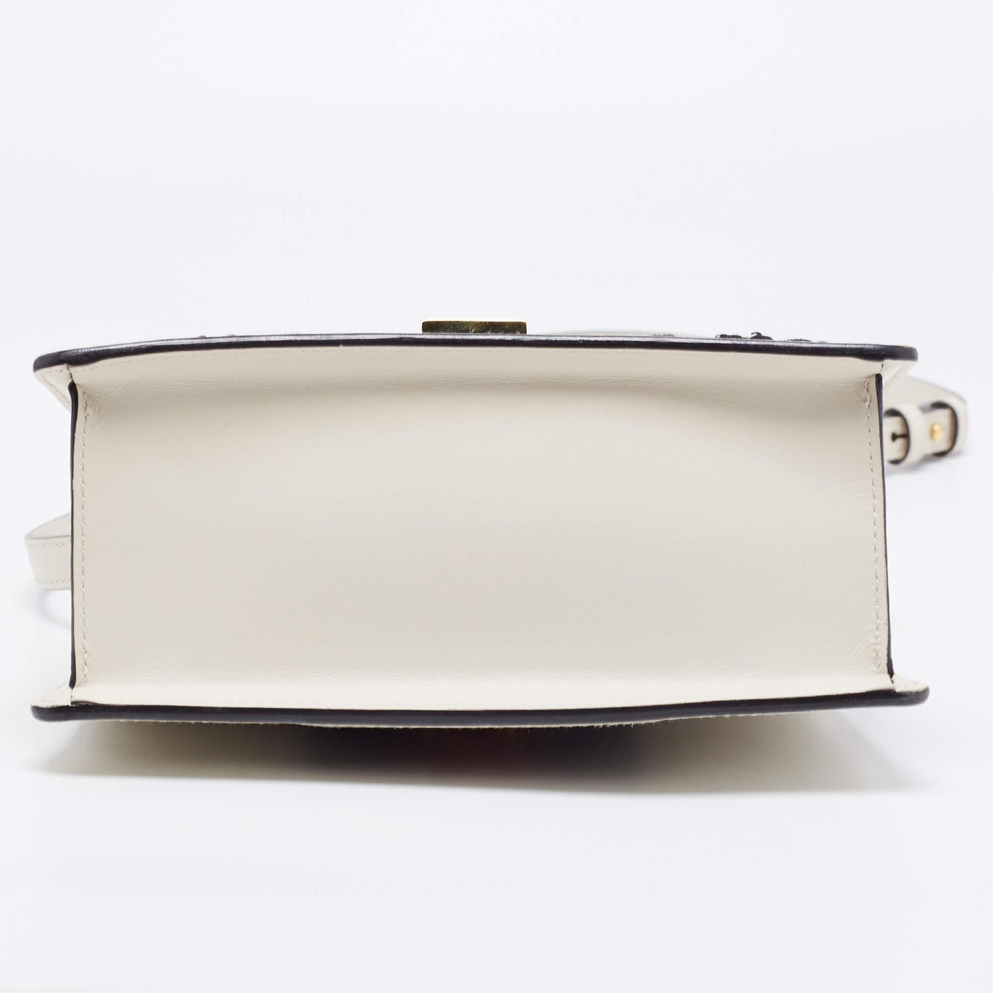 Gucci White Leather Mini Sylvie Top Handle Bag 1