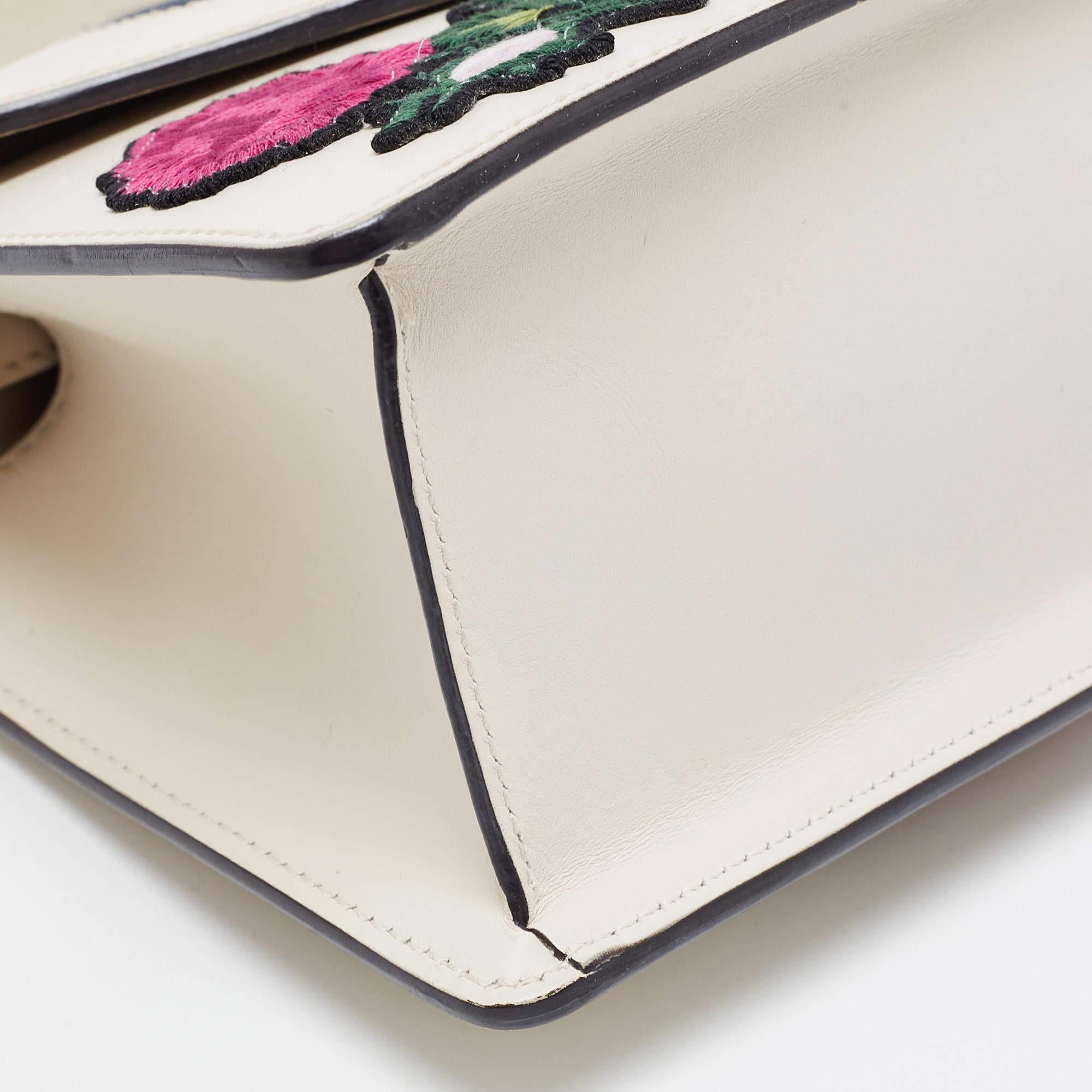 Gucci Mini- Sylvie-Top-Handtasche aus weißem Leder 2