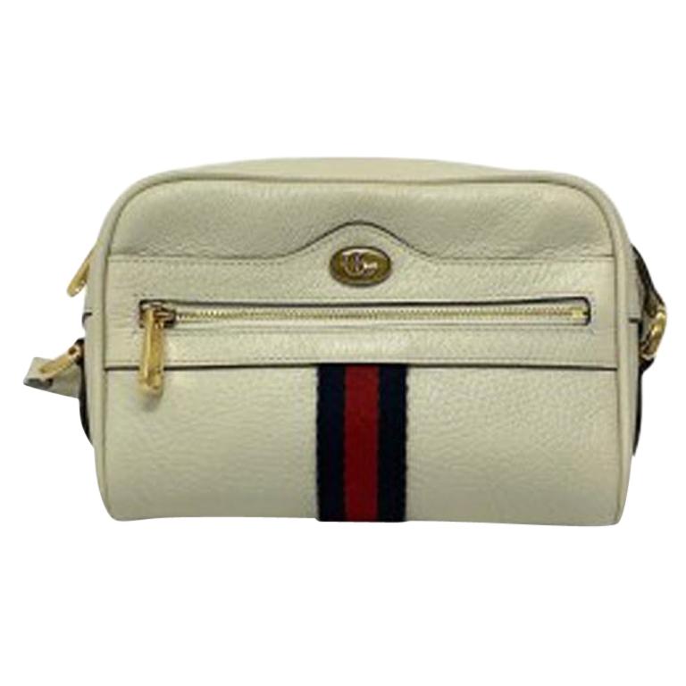 Gucci White Leather Ophidia Bag