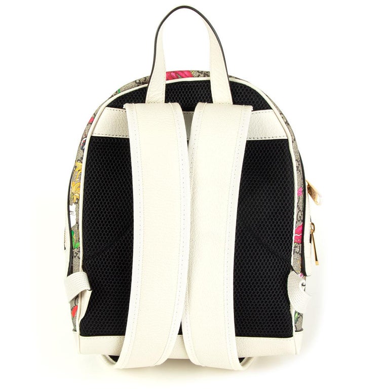 GUCCI GG Supreme Monogram Flora Web Small Ophidia Day Backpack White  1283673