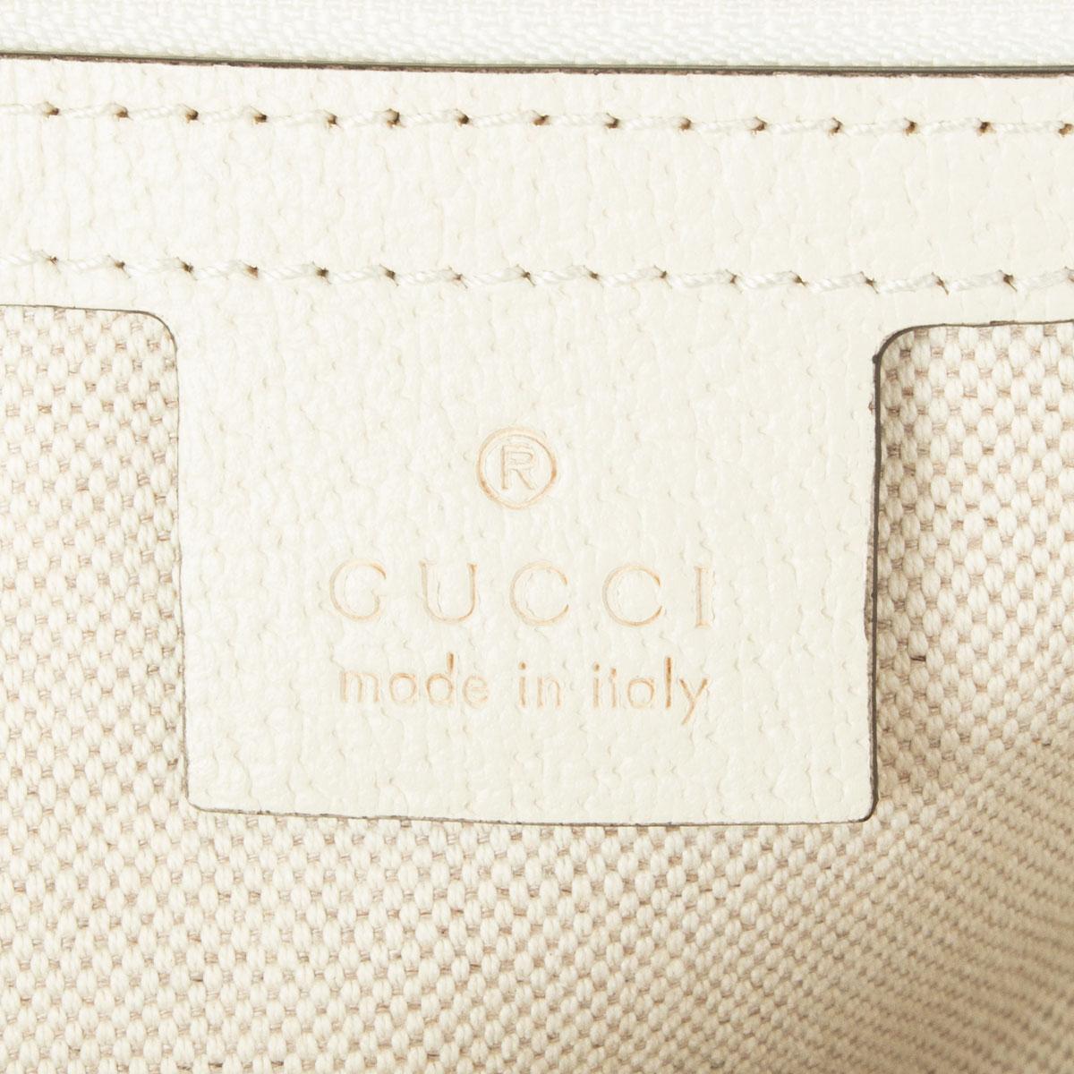 GUCCI white leather OPHIDIA GG FLORAL SMALL Backpack Bag In Excellent Condition In Zürich, CH