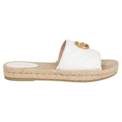 Chaussures espadrilles Gucci en cuir blanc PILAR GG MATELASSE 37