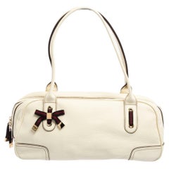 Gucci White Leather Princy Duffel Bag