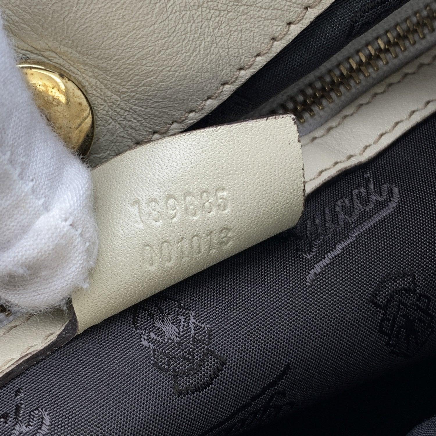 Gucci White Leather Queen Hobo Shoulder Bag For Sale 3