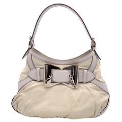 Vintage Gucci White Leather Queen Hobo Shoulder Bag