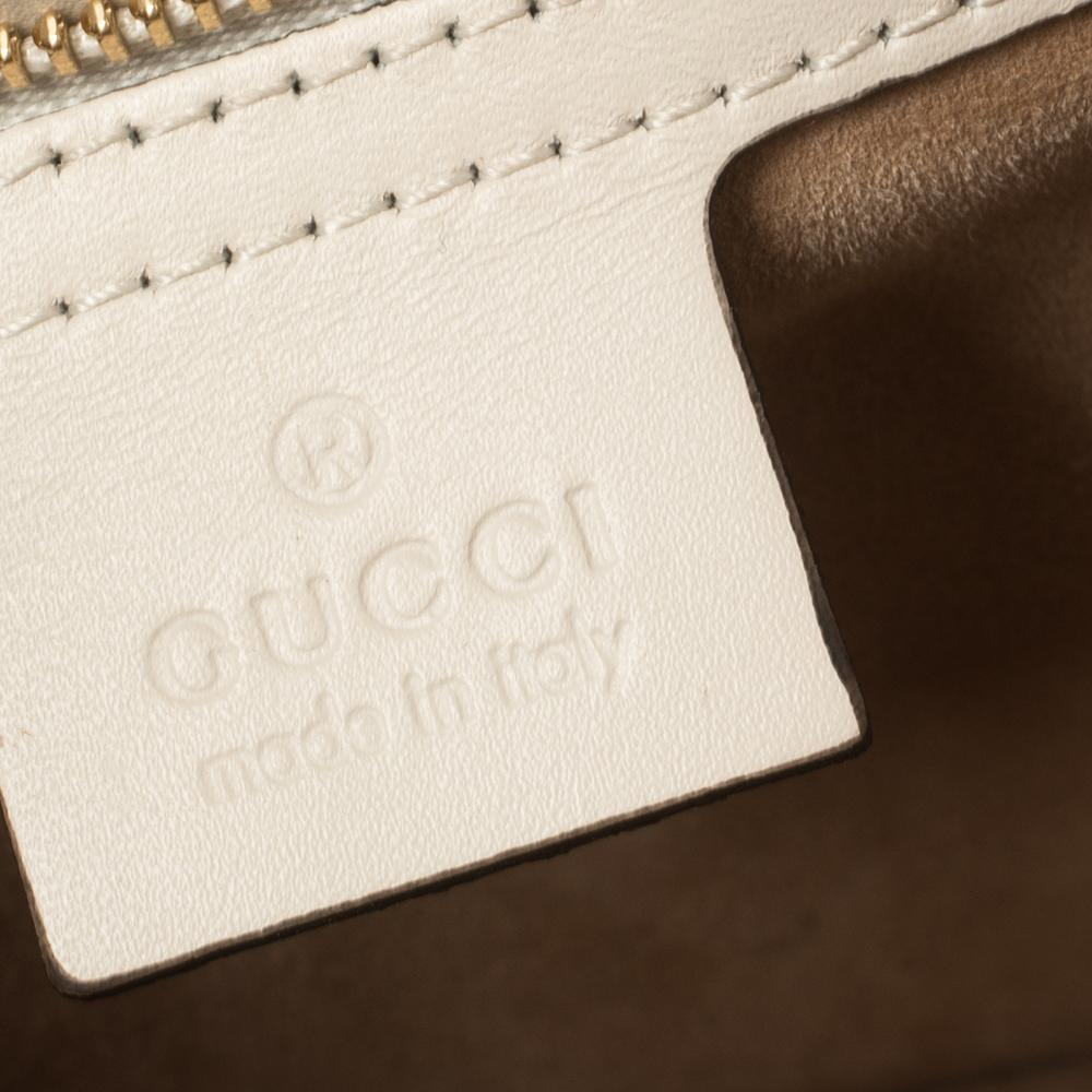 Gucci White Leather Small Web Chain Sylvie Shoulder Bag 1