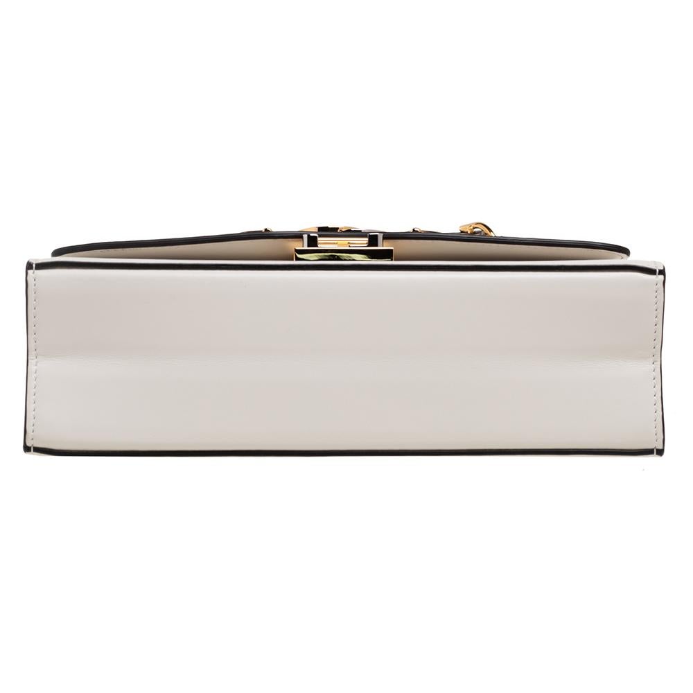 Gray Gucci White Leather Small Zumi Shoulder Bag