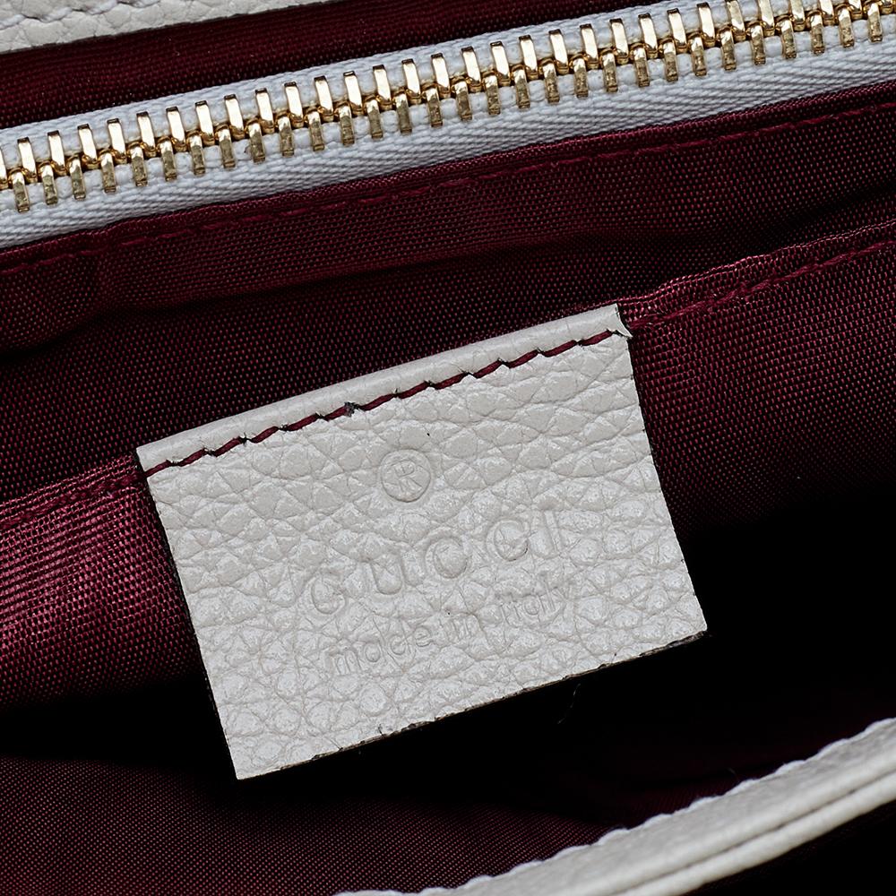 Gucci White Leather Small Zumi Shoulder Bag 1