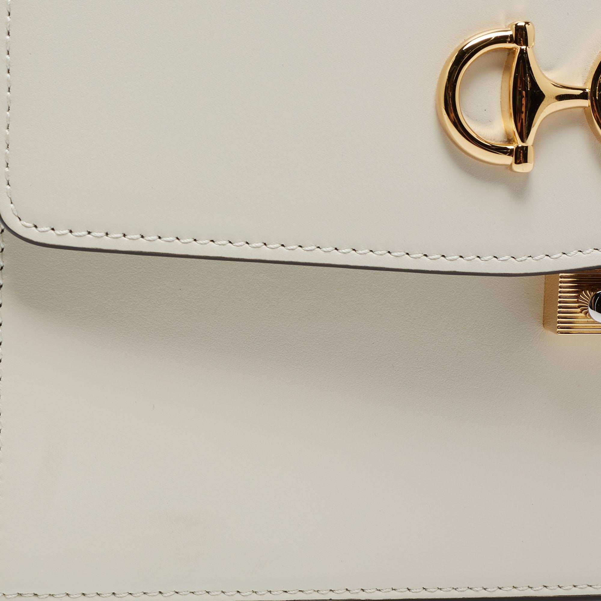 Gucci White Leather Small Zumi Shoulder Bag 5