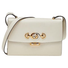 Gucci White Leather Small Zumi Shoulder Bag