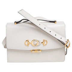 Gucci White Leather Small Zumi Shoulder Bag