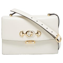 Gucci White Leather Small Zumi Shoulder Bag