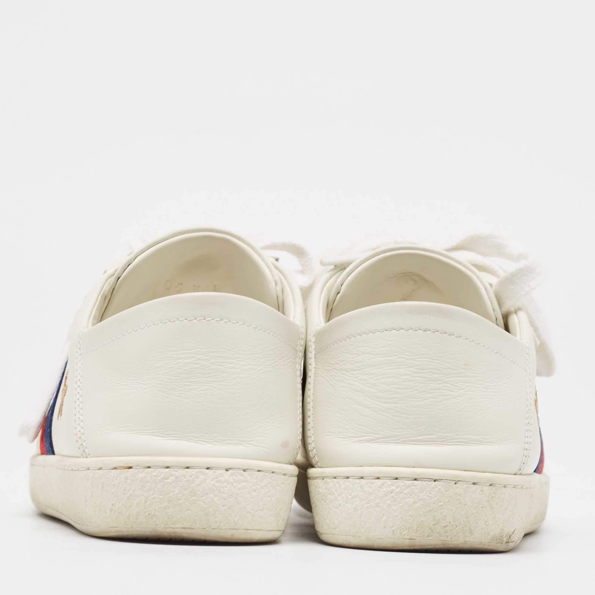 Donna Gucci Star Ace in pelle bianca, scarpe da ginnastica basse taglia 34.5 in vendita