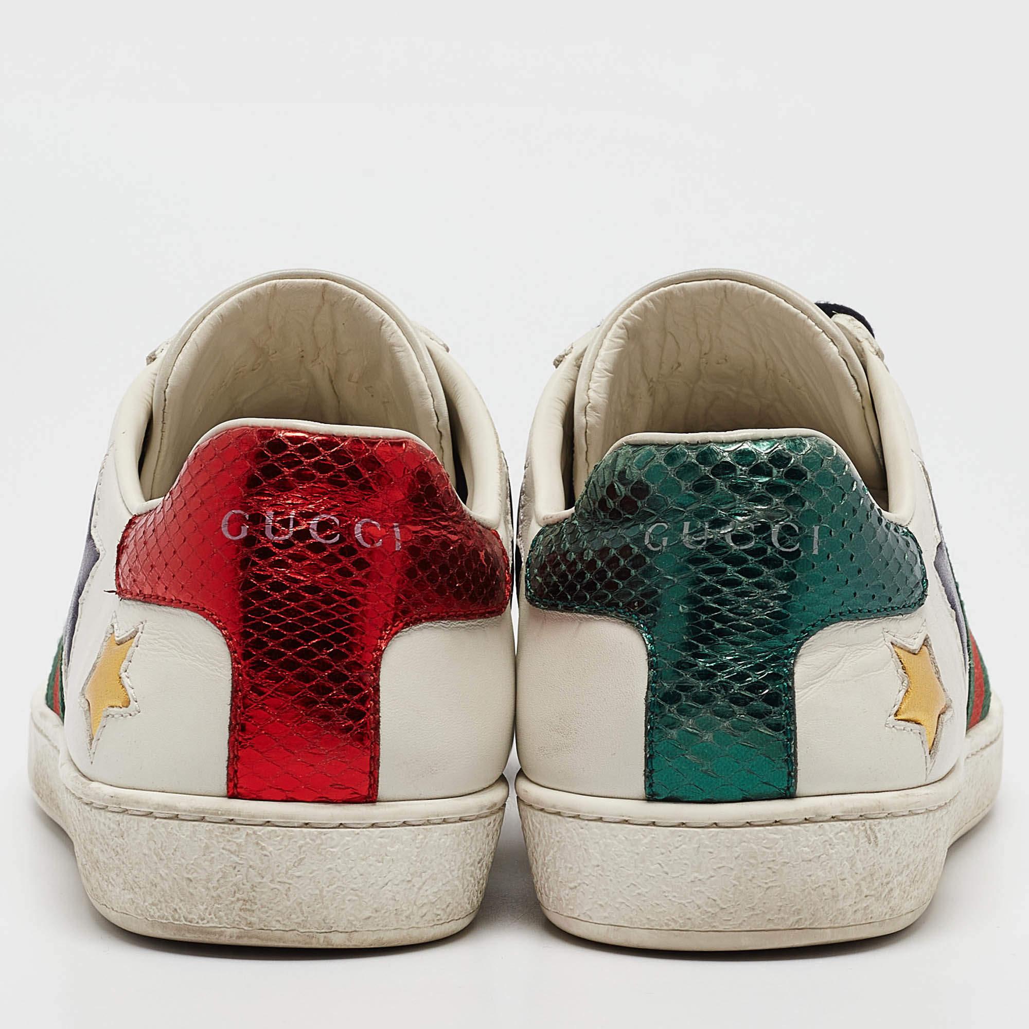 Gucci White Leather Star Ace Sneakers Size 38 1