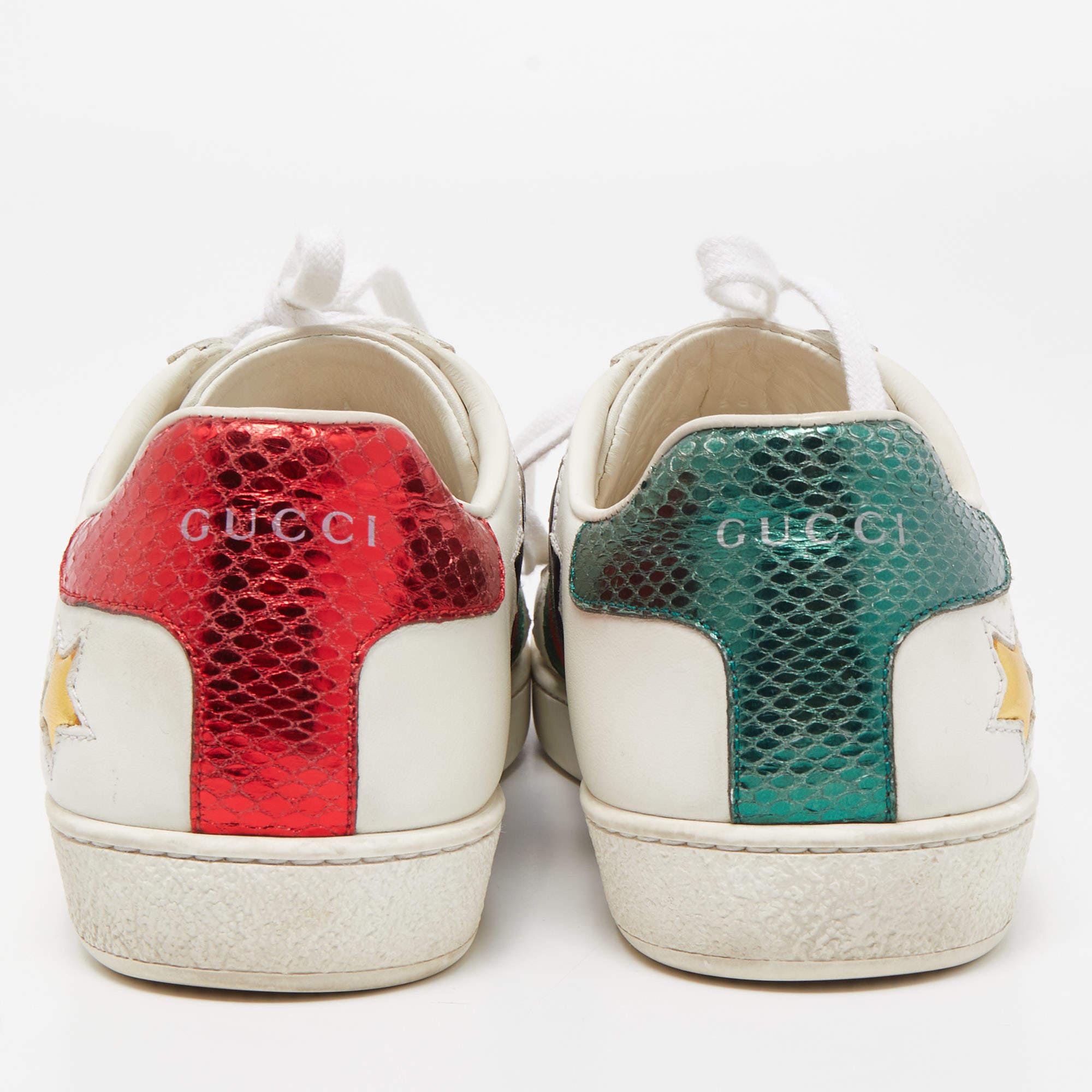 Gucci White Leather Star Ace Sneakers Size 38.5 3