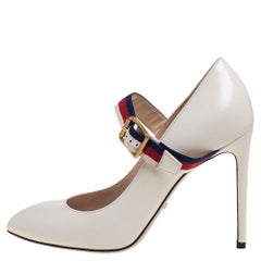 Gucci White Leather Sylvie Pumps Size 39