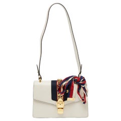 Gucci White Leather Sylvie Small Shoulder Bag
