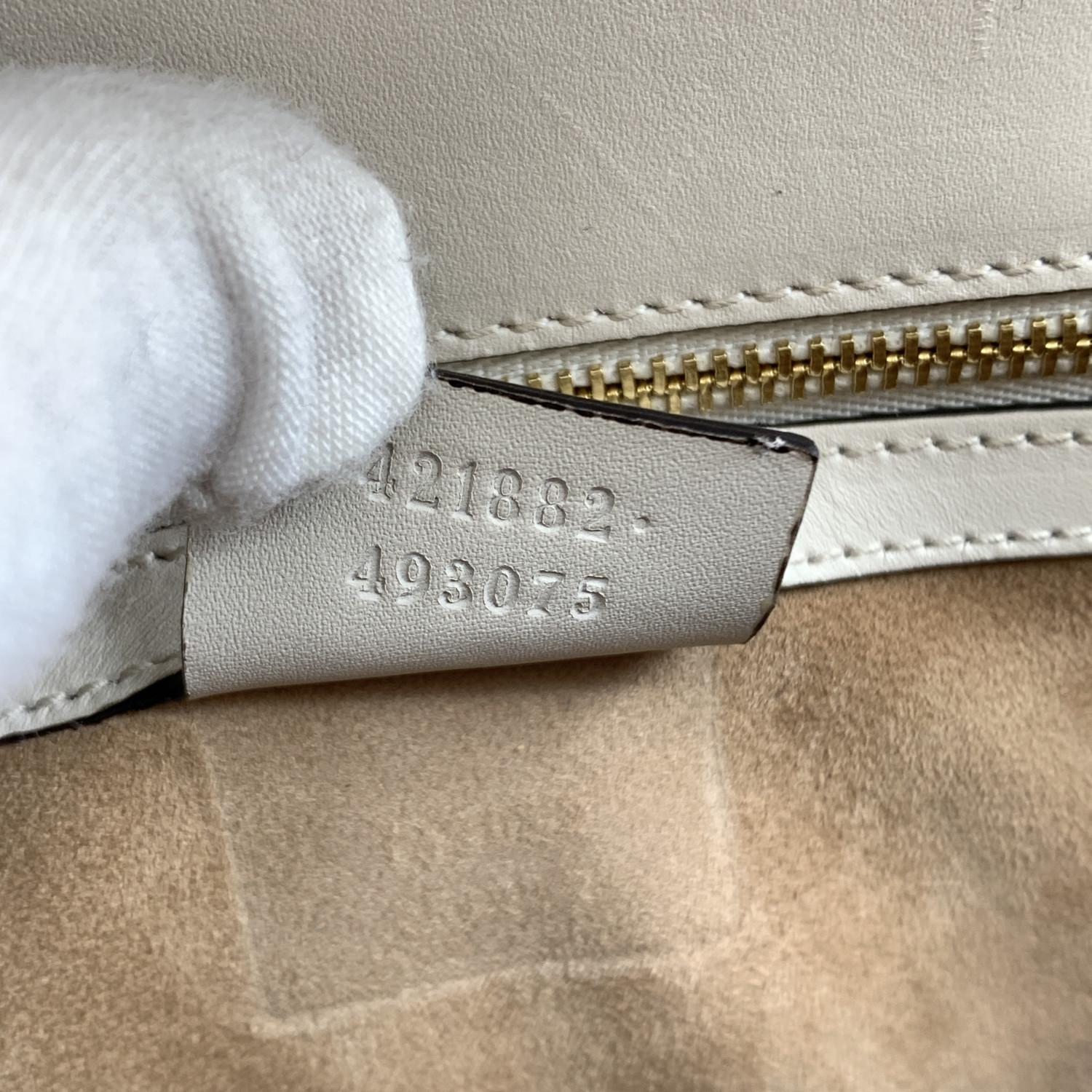 Gucci White Leather Sylvie Small Signature Web Shoulder Bag 7