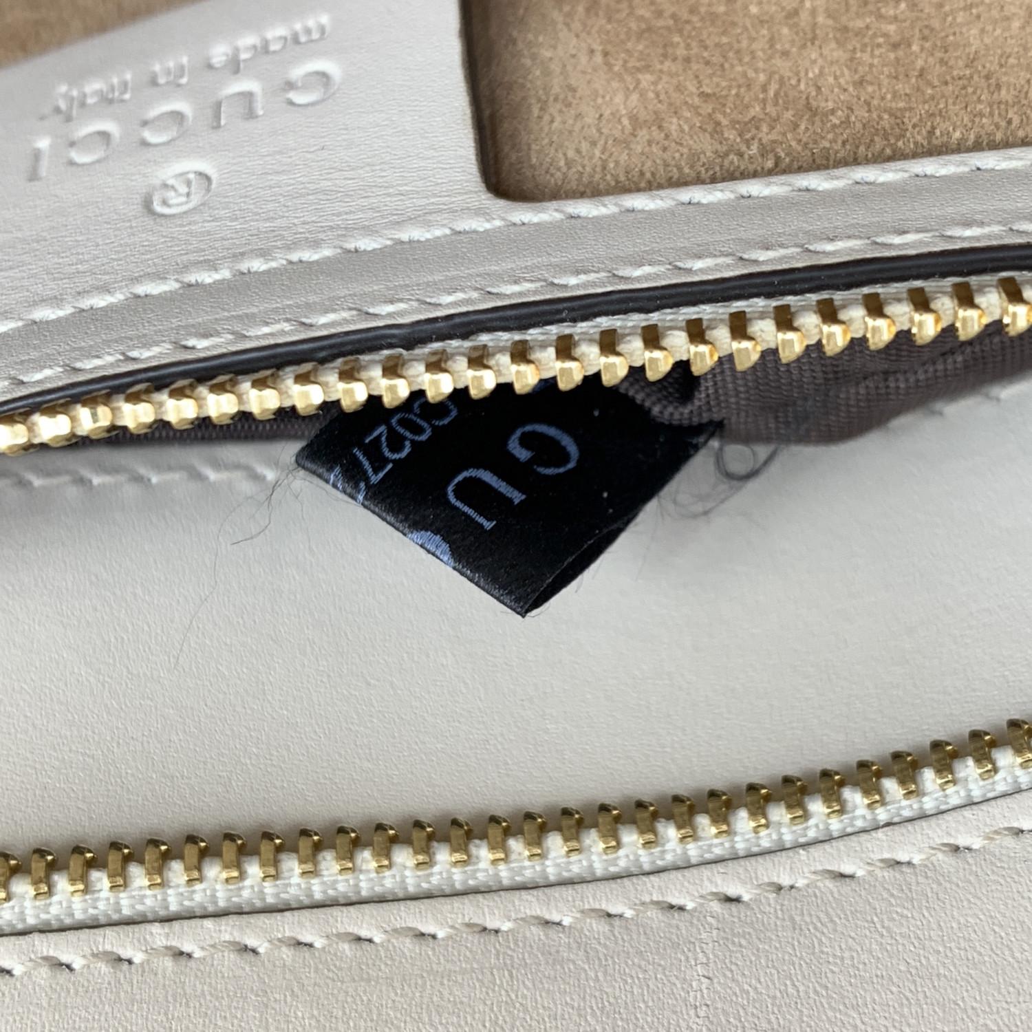 Gucci White Leather Sylvie Small Signature Web Shoulder Bag 8