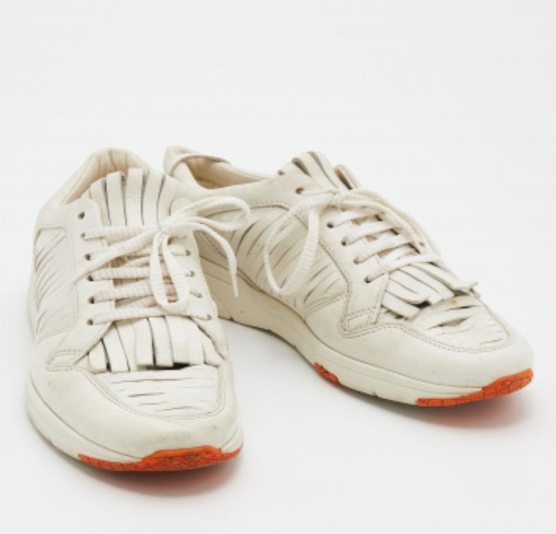 Women's Gucci White Leather Tassel Low Top Sneakers Size 36.5 For Sale