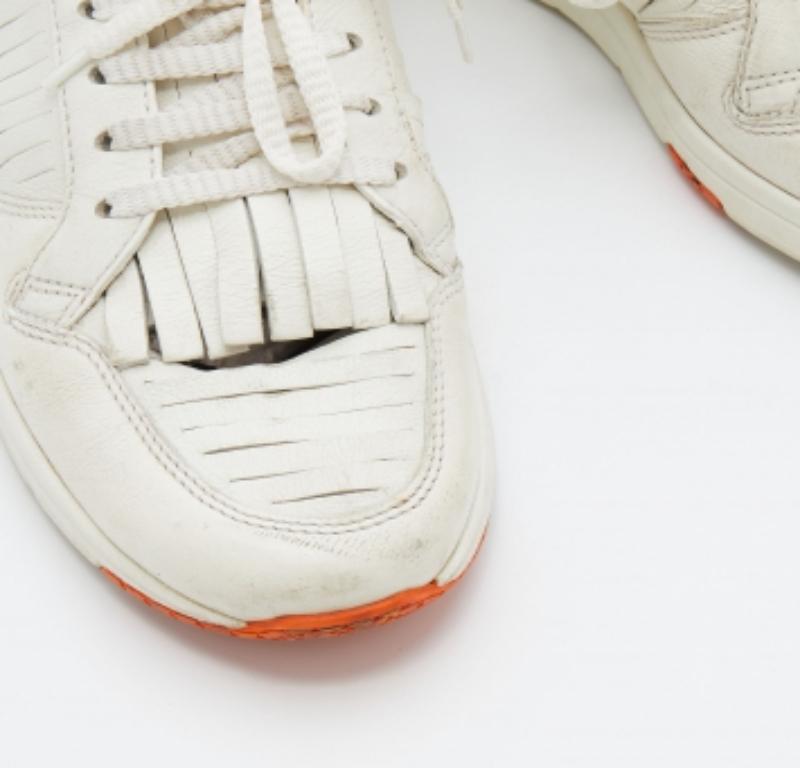 Gucci White Leather Tassel Low Top Sneakers Size 36.5 For Sale 1