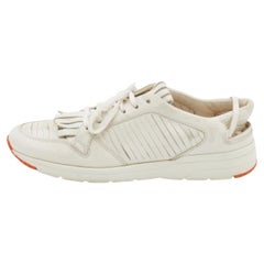 Gucci White Leather Tassel Low Top Sneakers Size 36.5
