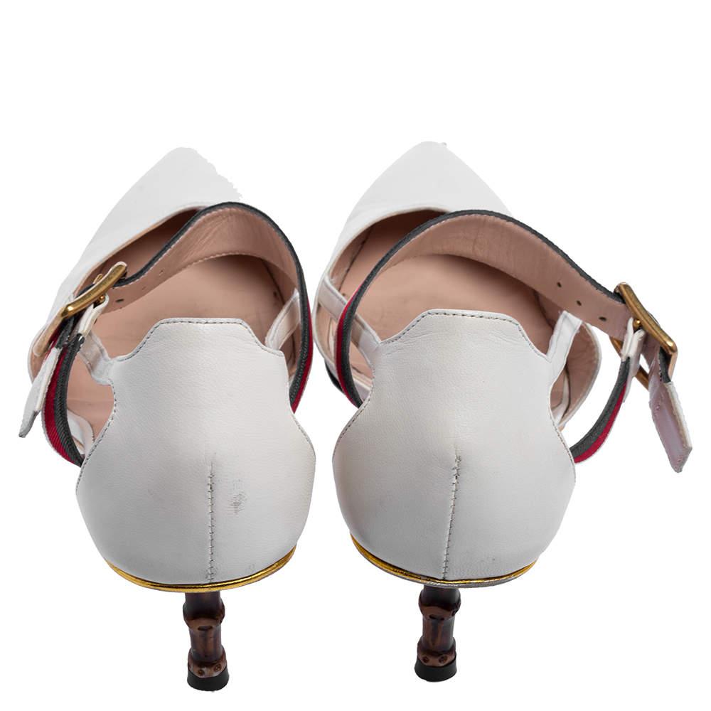 Women's Gucci White Leather Unia Pumps Size 37