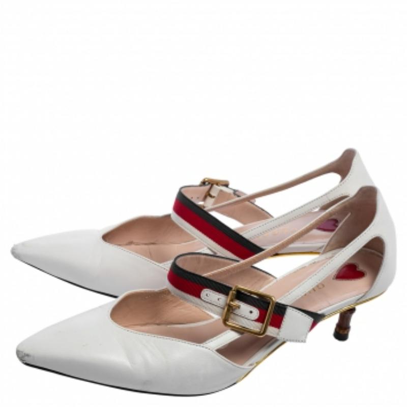 Gucci White Leather Unia Pumps Size 37 1