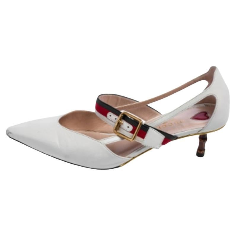 Gucci - Escarpins Unia en cuir blanc, taille 37