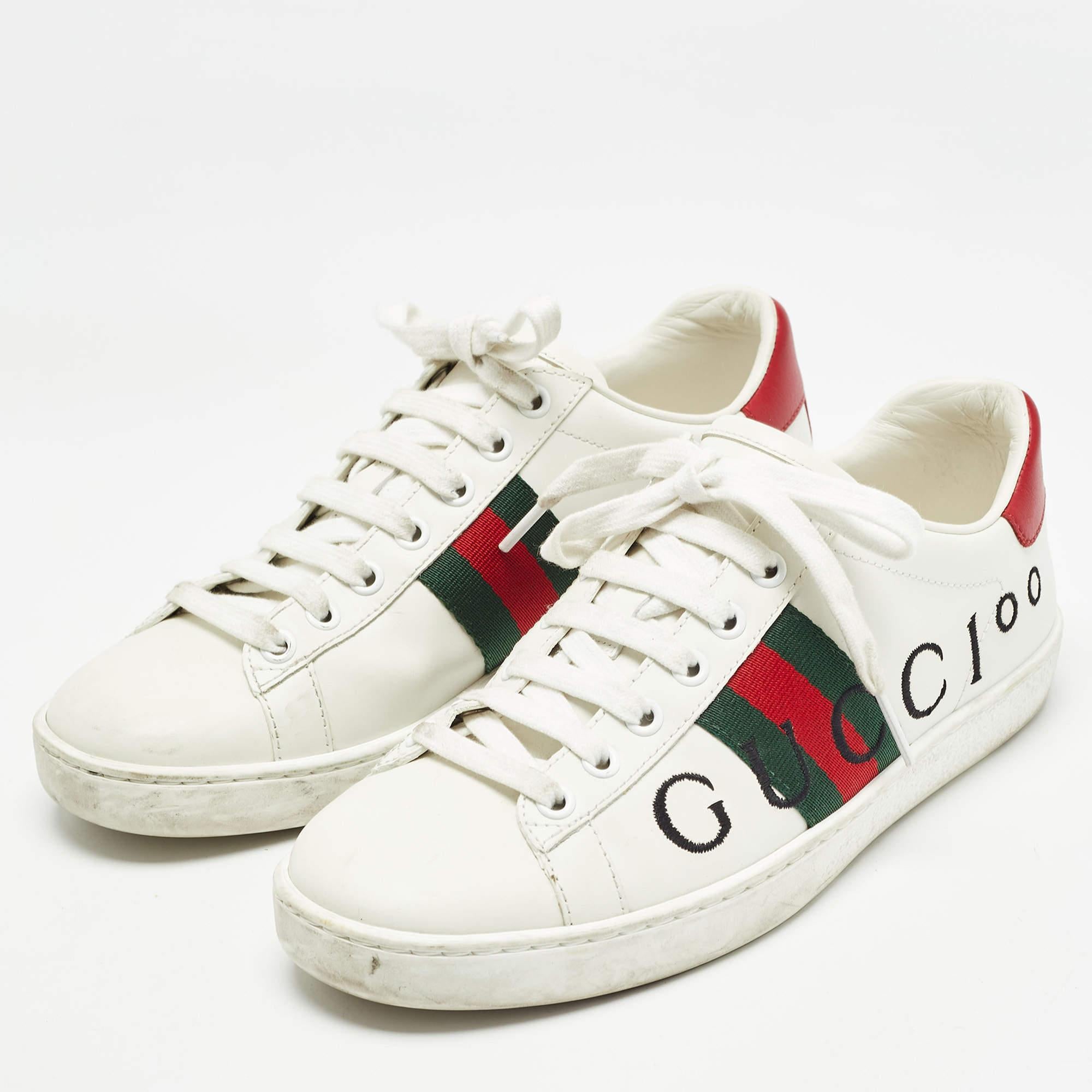 Give your outfit a chic update with this pair of designer sneakers. The creation is sewn perfectly to help you make a statement in them for a long time.