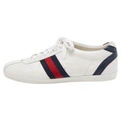 Weiße Leder Web Ace Low Top Turnschuhe von Gucci mit Absatz Größe 37.5