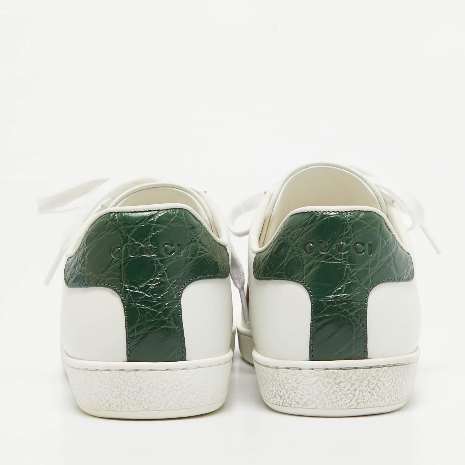 Women's Gucci White Leather Web Ace Sneakers Size 39.5