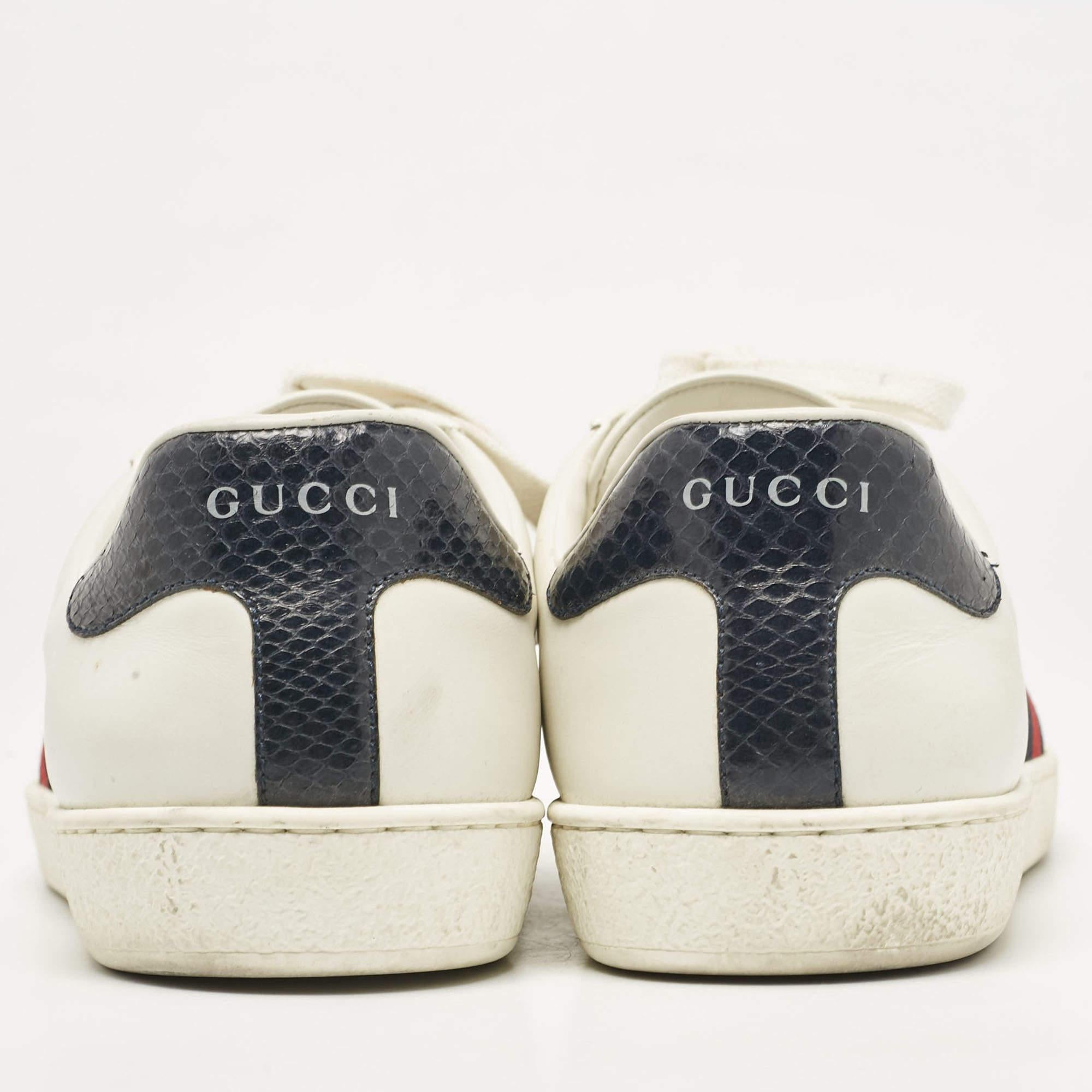 Gucci White Leather Web Ace Sneakers Size 42.5 1