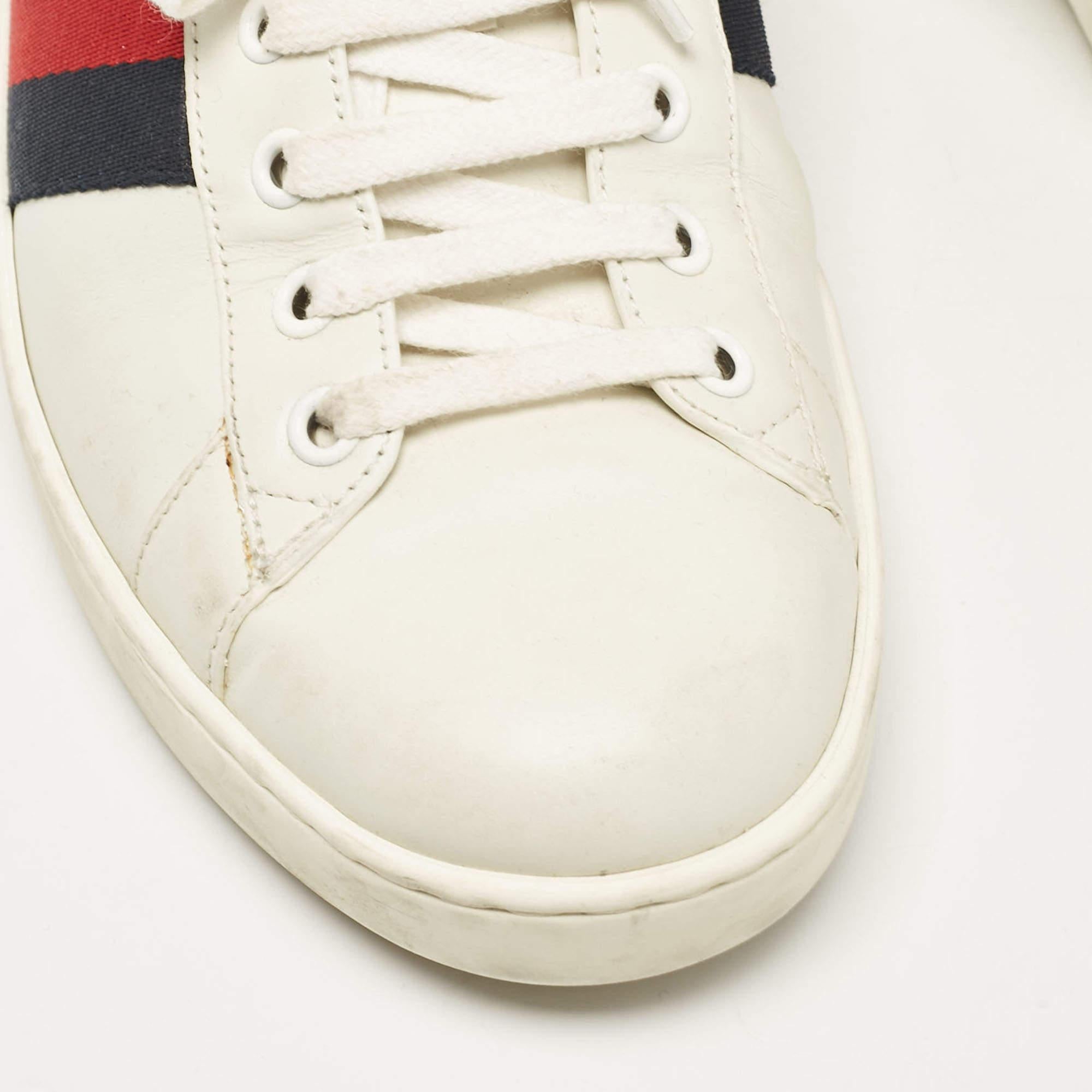 Gucci White Leather Web Ace Sneakers Size 42.5 3