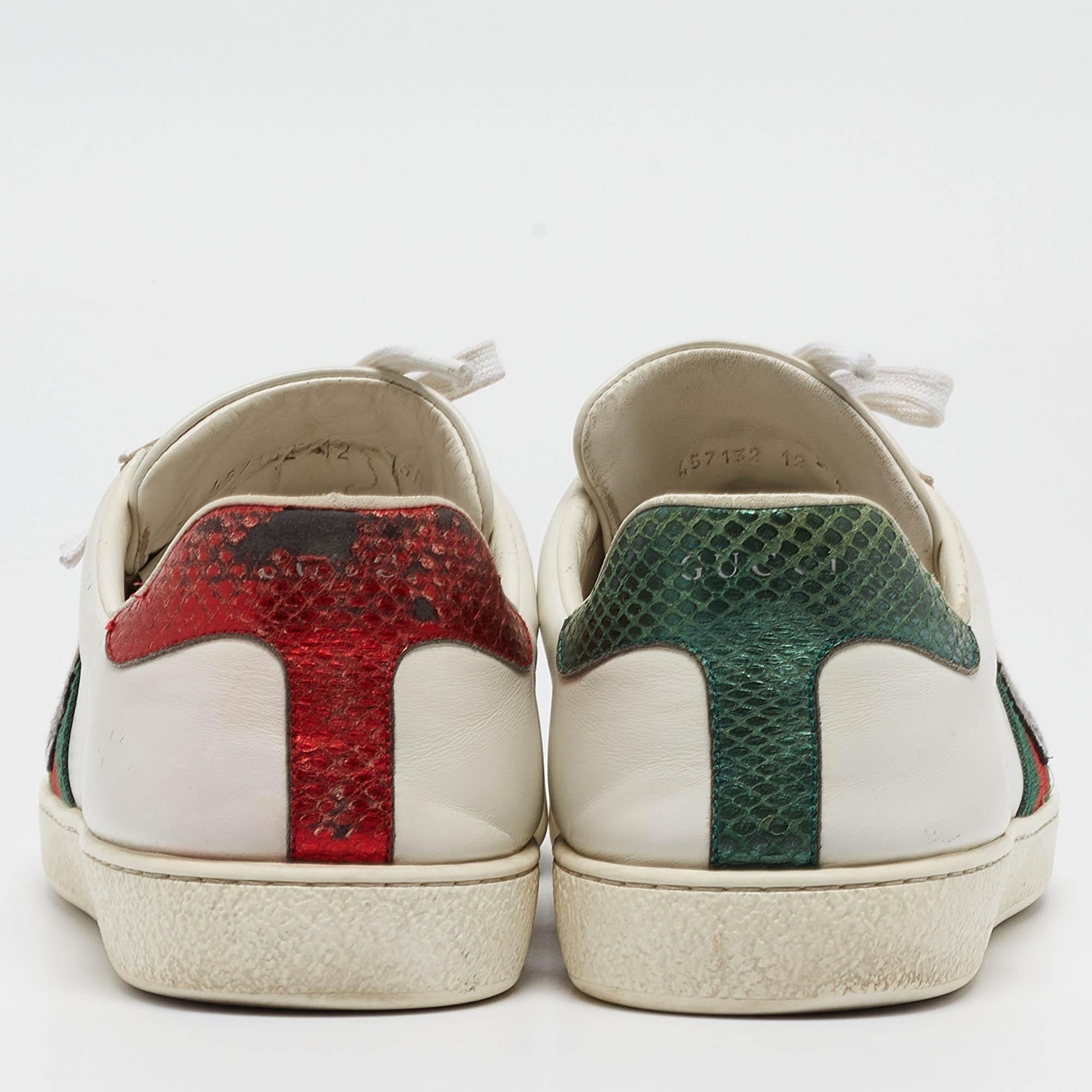 Gucci White Leather Web Ace Sneakers Size 46 1