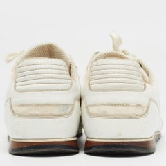 Gucci Weiß Leder Web Detail Low Top Turnschuhe Größe 41