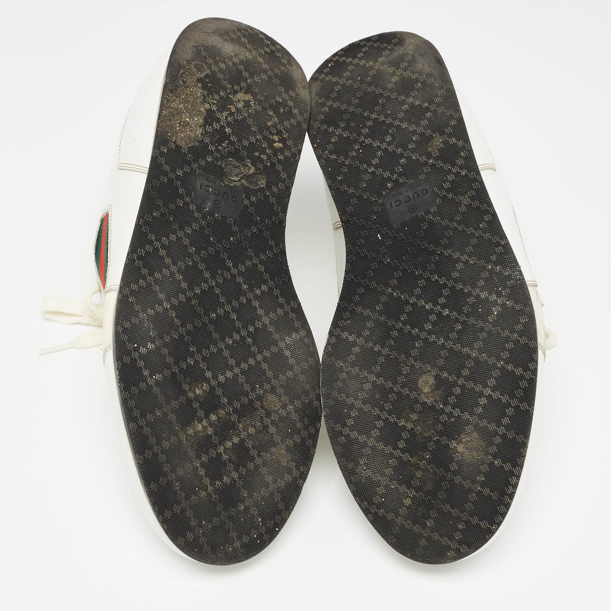 Gucci Piel Blanca Detalle Tela Zapatillas Bajas Talla 41 en venta 3