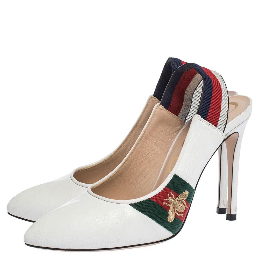 gucci heels white