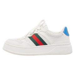 Gucci Weiß Leder Web Low Top Turnschuhe Größe 39