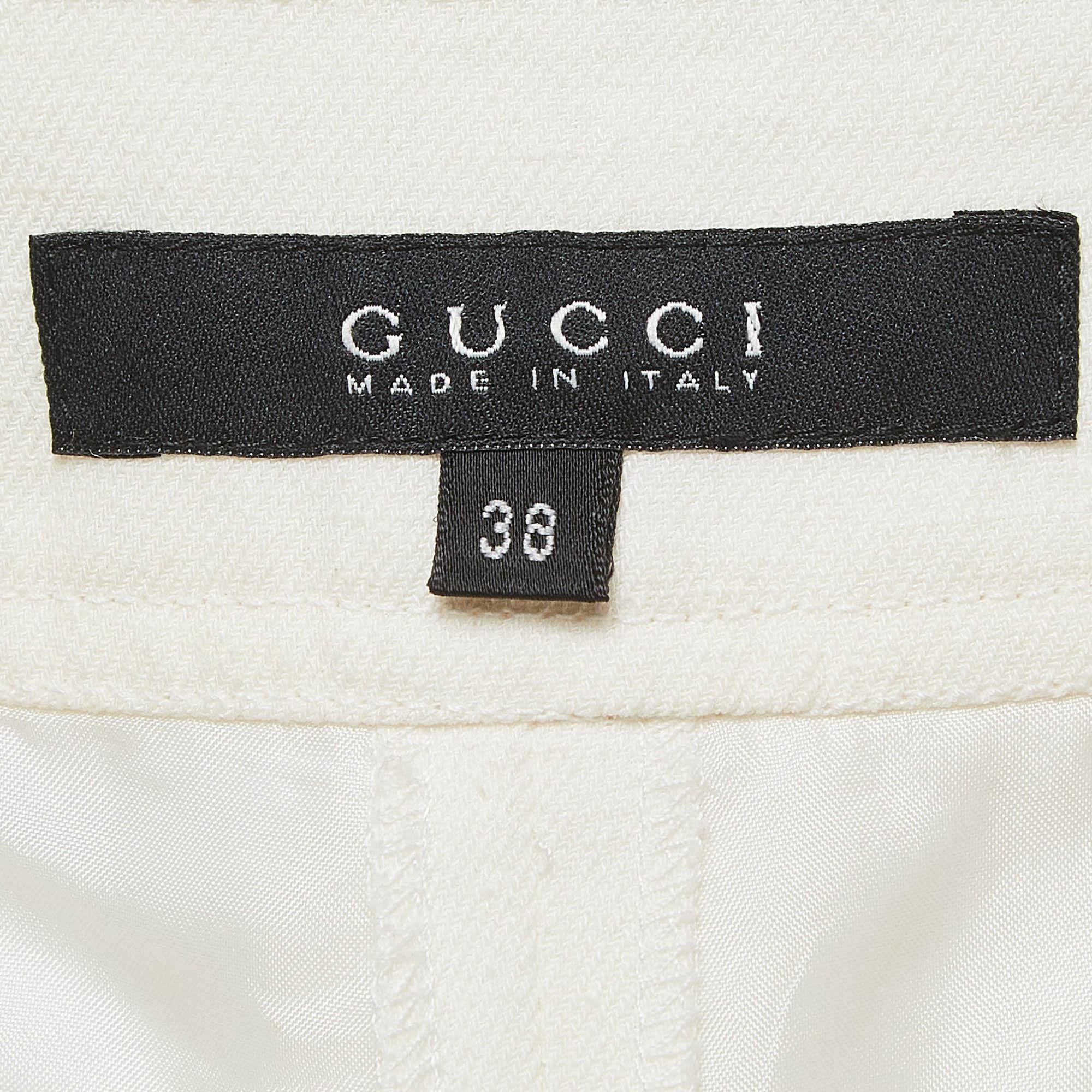 Women's Gucci White Linen Cargo Trousers XS